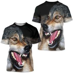 Men's Short Sleeve Wolf Graphic Print T-Shirt Meaningful Gift For Family Gift For Boyfriend Valentine Gift