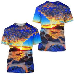 Men's Tee T shirt 3D Print Graphic Beach Print Short Sleeve Daily Tops Meaningful Gift For Family Gift For Boyfriend Valentine Gift
