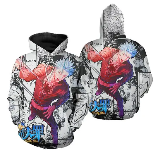 Mens Womens Anime Cosplay Hoodies The Seven Deadly Sins Hooded Sweatshirt