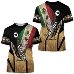 Mexican Shirts Mexico Rooster Flag 3D T-Shirt Meaningful Gift For Family Gift For Boyfriend Valentine Gift