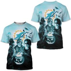 Miami Dolphins T Shirt 3d Halloween Horror Night T Shirt Meaningful Gift For Family Gift For Boyfriend Valentine Gift