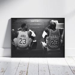 Michael Jordan Lebron James Poster Premium Matte Vertical Poster Meaningful Gift For Family Gift For Boyfriend Valentine Gift Birthday Gift Holiday Gift