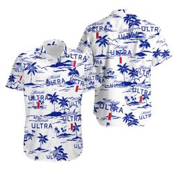 Michelob Ultra Hawaiian Beach Pattern Shirt, hawaii beer Loves Shirt Gift For Your Girlfriend Boyfriend Gift For Love Gift For Friend Best Valentine Present Holiday Gift