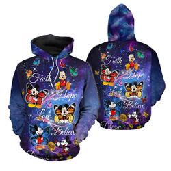 Mickey 3D Hoodie, Faith Hope Love Believe Dream Butterfly Shirt