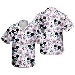Mickey American Head 4th of July Family Hawaiian Shirt Gift For Your Girlfriend Boyfriend Gift For Love Gift For Friend Best Valentine Present Holiday Gift