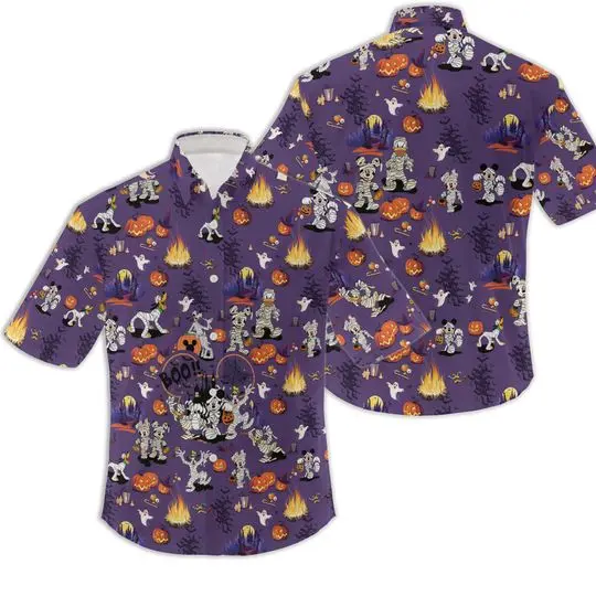 Mickey and Friends Halloween Hawaiian Shirt Gift For Your Girlfriend Boyfriend Gift For Love Gift For Friend Best Valentine Present Holiday Gift