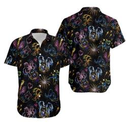 Mickey And Minnie's Love In The Sky Hawaiin Shirt Gift For Your Girlfriend Boyfriend Gift For Love Gift For Friend Best Valentine Present Holiday Gift