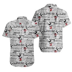 Mickey Cartoon Inspired 3D Print Hawaiian Shirt Gift For Your Girlfriend Boyfriend Gift For Love Gift For Friend Best Valentine Present Holiday Gift