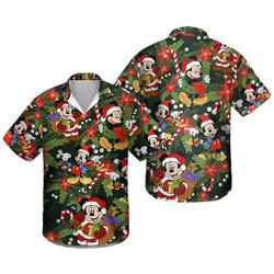 Mickey Disney Christmas Hawaiian Shirt, Mickey Santa Shirt, Christmas Mickey Shirt Gift For Your Girlfriend Boyfriend Gift For Love Gift For Friend Best Valentine Present Holiday Gift