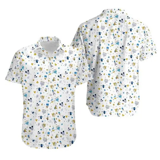 Mickey & Friends Menorah Hanukkah Hawaiian Shirt Gift For Your Girlfriend Boyfriend Gift For Love Gift For Friend Best Valentine Present Holiday Gift