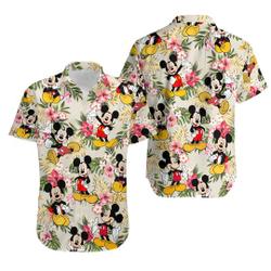 Mickey Hawaiian Shirt, Mickey Mouse Tropical Fruits Beach  Shirts Gift For Your Girlfriend Boyfriend Gift For Love Gift For Friend Best Valentine Present Holiday Gift