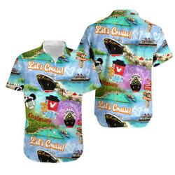 Mickey Let's Cruise Beach Hawaiian Shirt, Disney Hawaiian Shirt Gift For Your Girlfriend Boyfriend Gift For Love Gift For Friend Best Valentine Present Holiday Gift