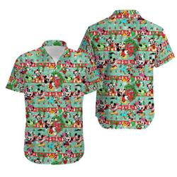 Mickey Minnie Christmas Hawaiian Shirt Gift For Your Girlfriend Boyfriend Gift For Love Gift For Friend Best Valentine Present Holiday Gift