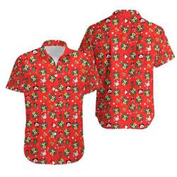 Mickey Minnie Christmas Hawaiian Shirt Gift For Your Girlfriend Boyfriend Gift For Love Gift For Friend Best Valentine Present Holiday Gift