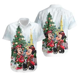 Mickey Minnie Christmas Hawaiian Shirt Gift For Your Girlfriend Boyfriend Gift For Love Gift For Friend Best Valentine Present Holiday Gift