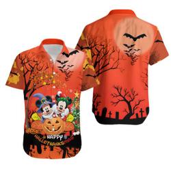 Mickey Minnie Orange Halloween Hawaii shirt Gift For Your Girlfriend Boyfriend Gift For Love Gift For Friend Best Valentine Present Holiday Gift