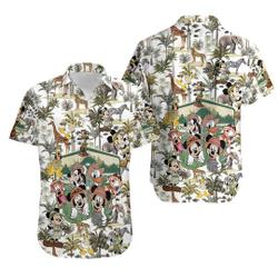 Mickey Mouse and Friends Safari Hawaiian Shirt Gift For Your Girlfriend Boyfriend Gift For Love Gift For Friend Best Valentine Present Holiday Gift
