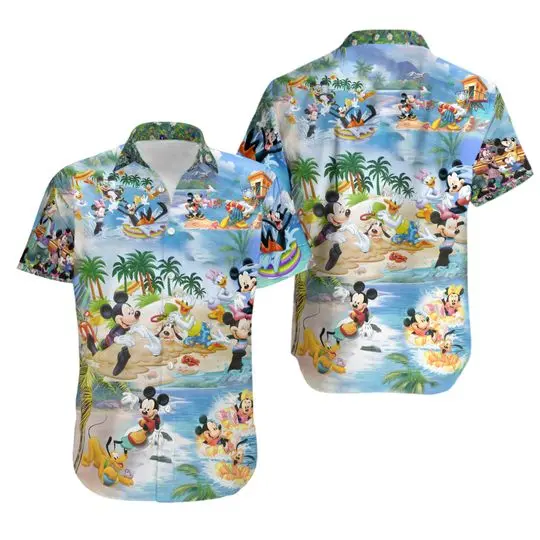 Mickey Mouse Disney Summer Sleeve Button Hawaiian Shirt Gift For Your Girlfriend Boyfriend Gift For Love Gift For Friend Best Valentine Present Holiday Gift