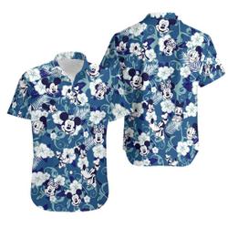 Mickey Mouse Floral Aloha Hawaiian Shirt, Hawaii Beach Shirt Gift For Your Girlfriend Boyfriend Gift For Love Gift For Friend Best Valentine Present Holiday Gift