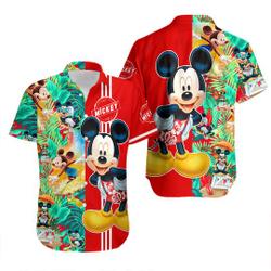 Mickey Mouse Floral Hawaii Beach Pattern Disney Hawaiian Button Down Shirt Gift For Your Girlfriend Boyfriend Gift For Love Gift For Friend Best Valentine Present Holiday Gift