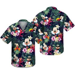 Mickey Mouse Flower Hawaiian Shirt Gift For Your Girlfriend Boyfriend Gift For Love Gift For Friend Best Valentine Present Holiday Gift