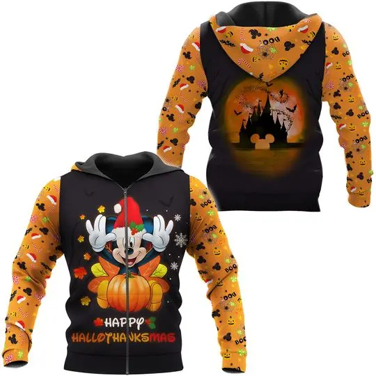 Mickey Mouse Hallothankmas Disney 3D Hoodie