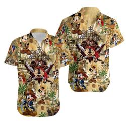 Mickey Mouse Pirate Treasure Map Hawaiian Shirt Gift For Your Girlfriend Boyfriend Gift For Love Gift For Friend Best Valentine Present Holiday Gift