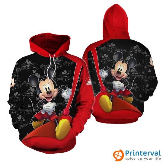 Mickey Mouse Red Black | Disney 3D Hoodie