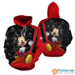 Mickey Mouse Red Black | Disney 3D Hoodie