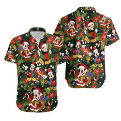 Mickey Mouse Santa Claus Costume Merry Christmas Hawaiian Shirt Gift For Your Girlfriend Boyfriend Gift For Love Gift For Friend Best Valentine Present Holiday Gift