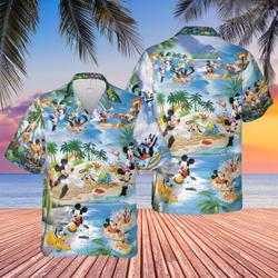 Mickey Mouse Summer Hawaiian Shirt Shorts, Disney Summer Short Sleeve Button Hawaiian Shirt Gift For Your Girlfriend Boyfriend Gift For Love Gift For Friend Best Valentine Present Holiday Gift