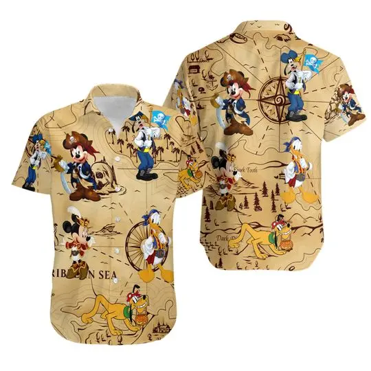 Mickey Pirate Hawaiian Shirt Gift For Your Girlfriend Boyfriend Gift For Love Gift For Friend Best Valentine Present Holiday Gift