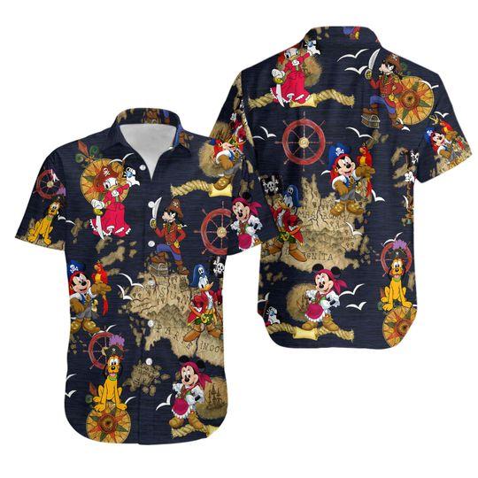 Mickey Pirate Hawaiian Shirt Gift For Your Girlfriend Boyfriend Gift For Love Gift For Friend Best Valentine Present Holiday Gift