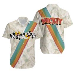 Mickey Rainbow Stripe Disney Hawaiian Shirt Gift For Your Girlfriend Boyfriend Gift For Love Gift For Friend Best Valentine Present Holiday Gift