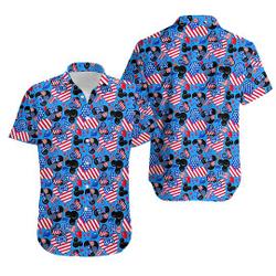 Mickey's Fourth of July Disney Hawaiin Shirt Gift For Your Girlfriend Boyfriend Gift For Love Gift For Friend Best Valentine Present Holiday Gift