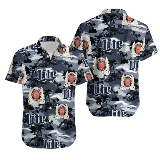 Miller Lite.Hawaiian Sea Island Pattern Shirt Gift For Your Girlfriend Boyfriend Gift For Love Gift For Friend Best Valentine Present Holiday Gift