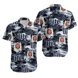 Miller Lite.Hawaiian Sea Island Pattern Shirt Gift For Your Girlfriend Boyfriend Gift For Love Gift For Friend Best Valentine Present Holiday Gift