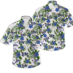 Miller Lite Beer Unisex Hawaiian Shirt Gift For Your Girlfriend Boyfriend Gift For Love Gift For Friend Best Valentine Present Holiday Gift