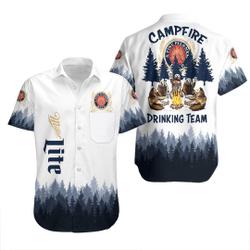 Miller Lite Camping Hawaiian Shirt Gift For Your Girlfriend Boyfriend Gift For Love Gift For Friend Best Valentine Present Holiday Gift