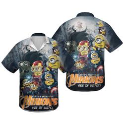 Minion All Over Print 3D Hawaiian Shirt Gift For Your Girlfriend Boyfriend Gift For Love Gift For Friend Best Valentine Present Holiday Gift