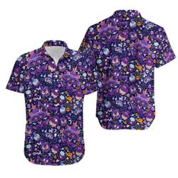 Mismagius Ghost PKM Hawaiian Shirt, Button Up Shirt, Anime Hawaiian, Cartoon Hawaiian Shirt Gift For Your Girlfriend Boyfriend Gift For Love Gift For Friend Best Valentine Present Holiday Gift