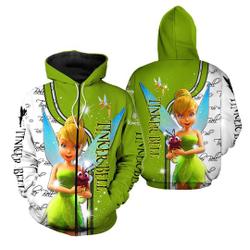 Walt Disney Tinker bell 3D Hoodie and Zip Hoodie, Gift for Friend, Tinker bell 3D Hoodie