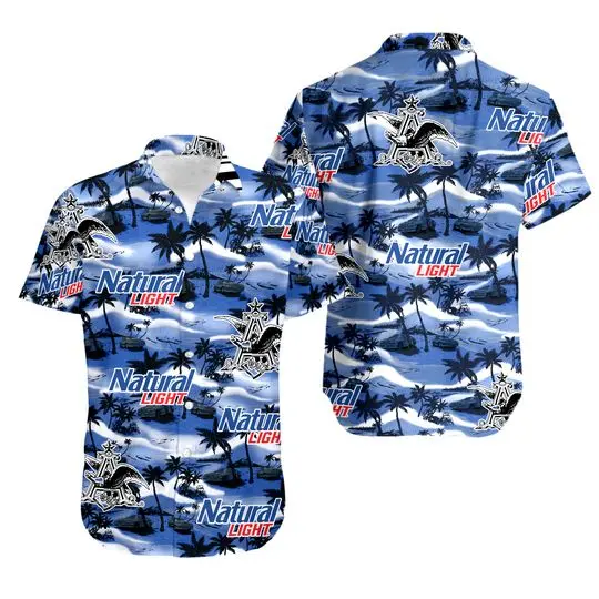 Natural Light Hawaiian Sea Island Pattern hawaiian shirt, hawaii beer Loves Shirt Gift For Your Girlfriend Boyfriend Gift For Love Gift For Friend Best Valentine Present Holiday Gift