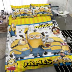 Minions The Rise of Gru, Minions Bedding Set, Minions Quilt BlanketGift For Your Girlfriend Boyfriend Gift For Love Gift For Friend Best Valentine Present Holiday Gift