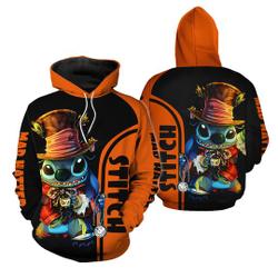 Stitch Mad Hatter Lilo and Stitch Alice 3D Hoodie
