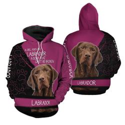 Unisex Pink Labrador Chocolate Hoodie