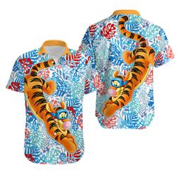 Disney hawaiian shirts, tigger hawaiian shirt, mickey mouse hawaiian shirt, winnie the pooh hawaiian shirt, floral hawaiian shirt