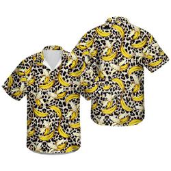 Unisex Banana Hawaiian Shirt Banana Leopard Hawaiian Shirt Gift For Your Girlfriend Boyfriend Gift For Love Gift For Friend Best Valentine Present Holiday Gift