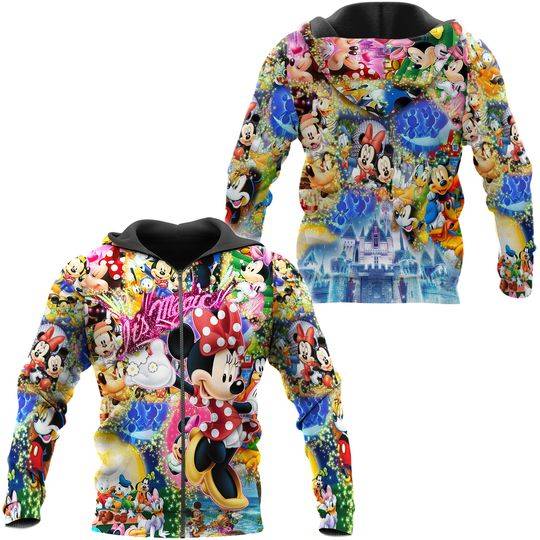 Minnie Mouse Magical Glitter Castle 3D Hoodies