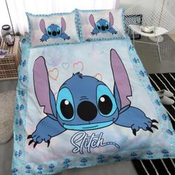 Stitch Bedding Set, Stitch Duvet Set, Cute Stitch Bed Set, Stitch Bed Bedding Set Gift For Your Girlfriend Boyfriend Gift For Love Gift For Friend Best Valentine Present Holiday Gift